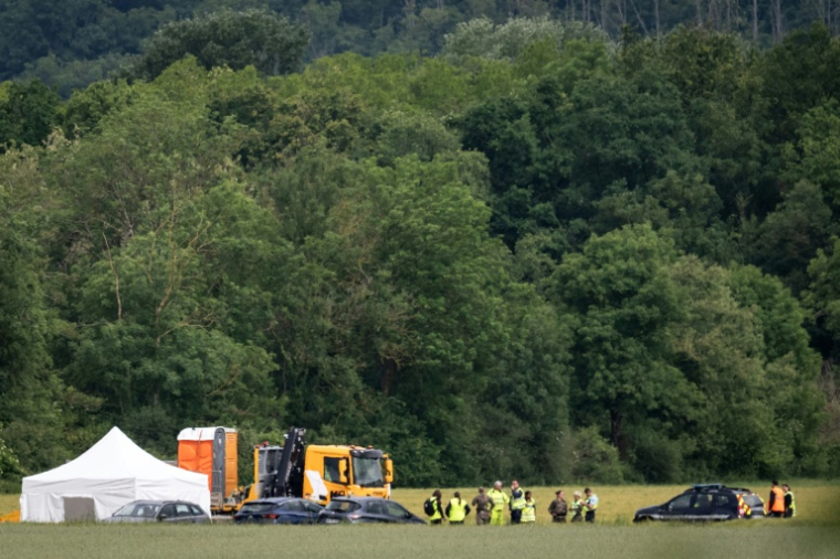 Les fouilles en cours à Rouvray, dans l'Yonne, à la recherche des corps des victimes d'Emile Louis, le 18 mai 2026 ( AFP / ARNAUD FINISTRE )