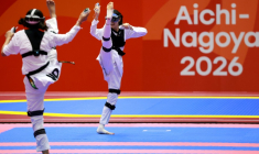 Le taekwondo virtuel a fait son entrée aux Jeux asiatiques, le 2 octobre 2026 à Nagoya (Jpaon) ( AFP / DAVID GRAY )