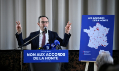 Le président du parti Les Républicains, Bruno Retailleau, au Blanc-Mesnil (Seine-Saint-Denis), le 5 mars 2026 ( AFP / JULIEN DE ROSA )