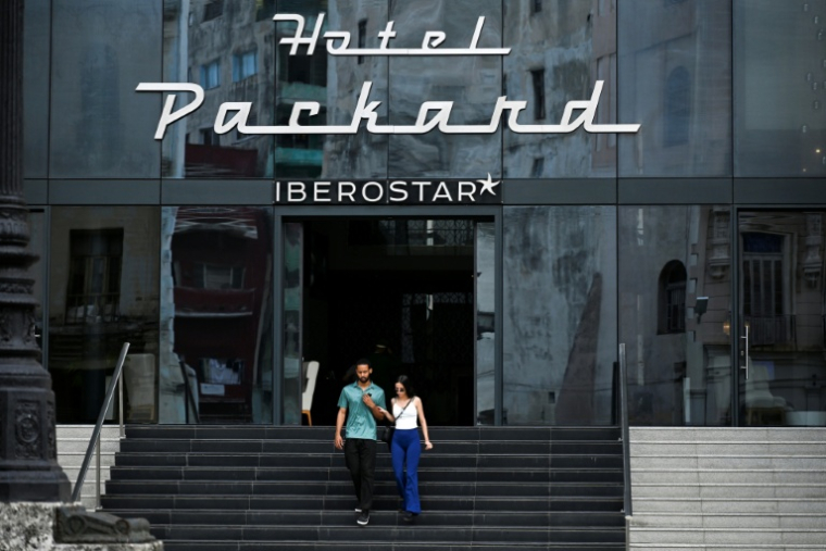 L'hôtel Iberostar Packard à La Havane, le 12 mars 2026 à Cuba ( AFP / YAMIL LAGE )