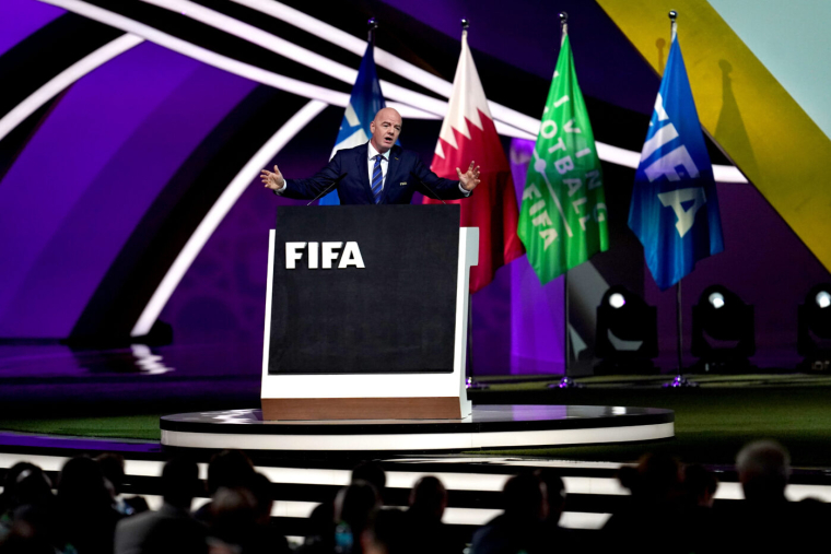 Gianni Infantino, the president of FIFA during the 72nd FIFA Congress at the Doha Exhibition and Convention Center, Doha. Picture date: Thursday March 31, 2022. - Photo by Icon sport - Photo by Icon Sport