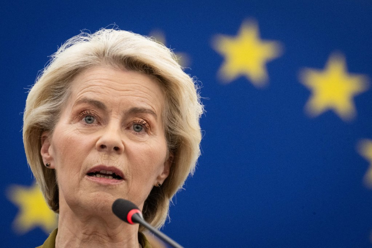 Ursula von der Leyen, le 29 avril 2026, à Strasbourg ( AFP / SEBASTIEN BOZON )