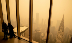 Fumée de feux de forêts à Manhattan, New York, le 7 juin 2023 ( GETTY IMAGES NORTH AMERICA / David Dee Delgado )