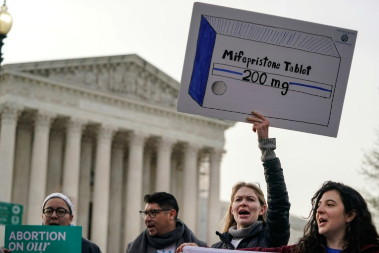 Manifestation pour l'accès à l'avortement, le 26 mars 2024 à Washington ( AFP / Drew ANGERER )