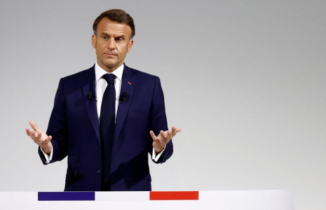 Emmanuel Macron lors d'une conférence de presse