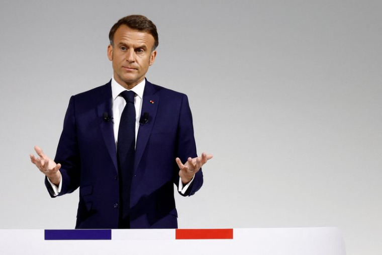 Emmanuel Macron lors d'une conférence de presse