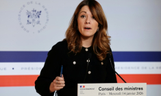 La porte-parole du gouvernement Maud Bregeon à l'issue du Conseil des ministres le 14 janvier 2026, à Paris ( AFP / Ludovic MARIN )