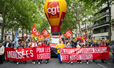 Manifestation contre la réforme des retraites à Paris, le 5 juin 2025 ( AFP / Emma DA SILVA )