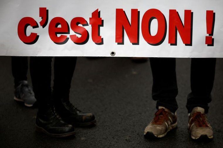 Manifestation contre la réforme des retraites du gouvernement français à Saint-Nazaire, dans le cadre d'une journée de grève nationale