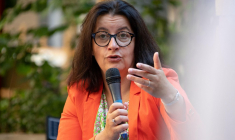 La directrice générale d'Oxfamn Cécile Duflot, à Paris, le 14 juin 2023. ( AFP / - )