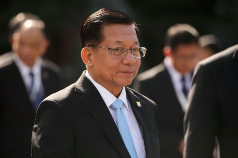 Le président birman Min Aung Hlaing à Moscou le 18 août 2026 ( POOL / Pavel Bednyakov )