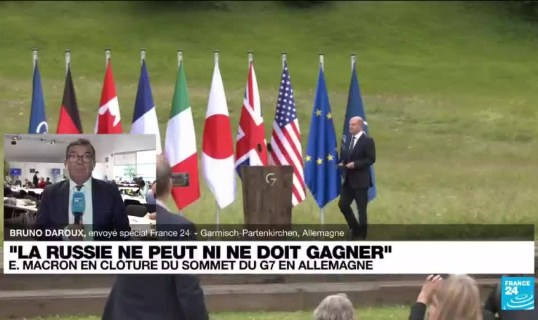 "La Russie ne peut ni ne doit gagner" : Emmanuel Macron en clôture du sommet du G7