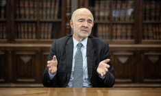 Le HCFP est présidé par Pierre Moscovici, premier président de la Cour des Comptes. A Toulouse, le 16 octobre 2024. ( AFP / LIONEL BONAVENTURE )