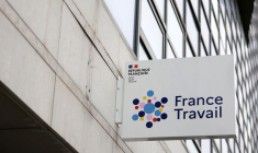 The logo of France Travail near Paris