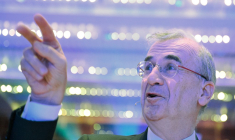 François Villeroy de Galhau à Francfort, en Allemagne, le 22 novembre 2024. ( AFP / KIRILL KUDRYAVTSEV )