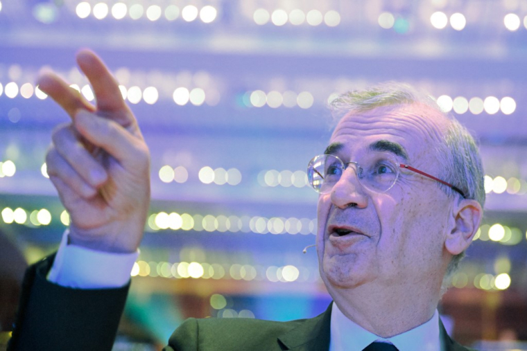 François Villeroy de Galhau à Francfort, en Allemagne, le 22 novembre 2024. ( AFP / KIRILL KUDRYAVTSEV )