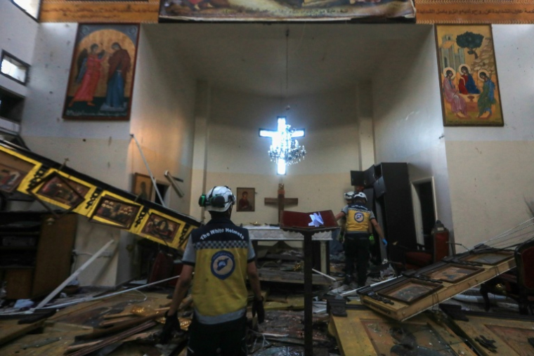 L'église Saint-Elie de Damas dévastée par un attentat suicide, le 22 juin 2025 ( AFP / Bakr ALKASEM )