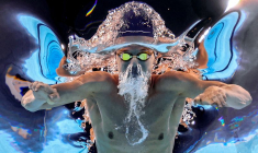 Léon Marchand en action