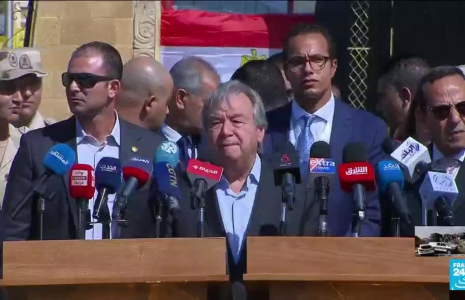 Bande de Gaza : à Rafah, Antonio Guterres réclame l'entrée de l'aide humanitaire au plus vite