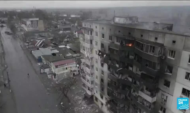 EN IMAGES : l'Ukraine après dix jours de conflit