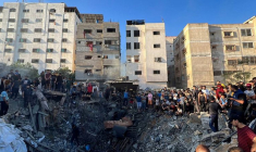 Site d'une frappe israélienne sur une maison dans la ville de Gaza