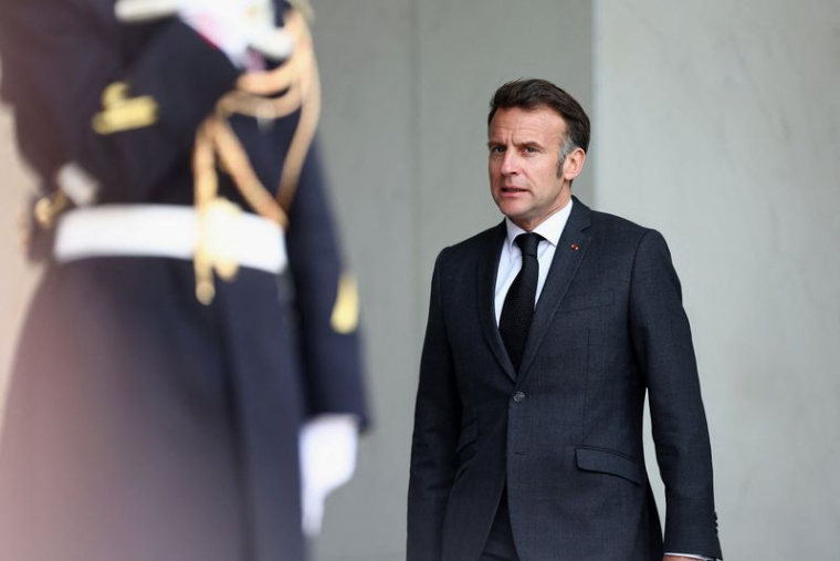 Le président français Emmanuel Macron au palais de l'Élysée