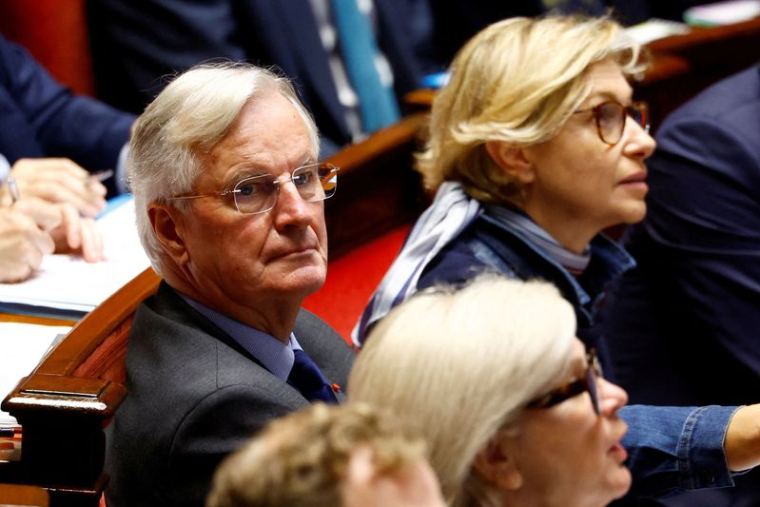 Le Premier ministre français Michel Barnier à l'Assemblée nationale à Paris