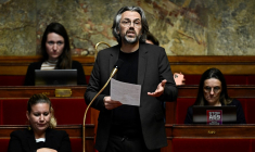 Aymeric Caron à Paris, le 24 octobre 2024. ( AFP / JULIEN DE ROSA )