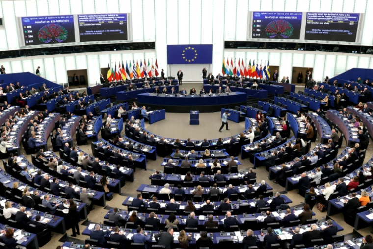 Le Parlement européen lors du vote sur le Mercosur, le 21 janvier 2026, à Strasbourg ( AFP / FREDERICK FLORIN )