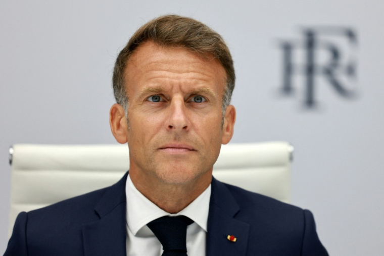 Le président français Emmanuel Macron copréside une réunion par vidéoconférence, à Paris, le 24 août 2026 ( POOL / Stephanie Lecocq )