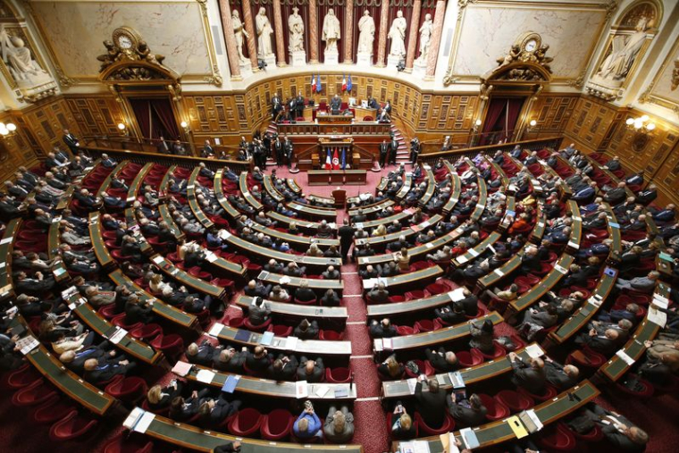 Vue sur l'hémicycle du Sénat