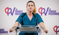 Mathilde Panot à Marseille, le 23 novembre 2023. ( AFP / CLEMENT MAHOUDEAU )