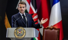 Emmanuel Macron à Nairobi, le 10 mai 2026. ( AFP / LUIS TATO )