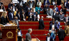 Le projet de loi sur la réforme des retraites du gouvernement français à l'Assemblée nationale à Paris
