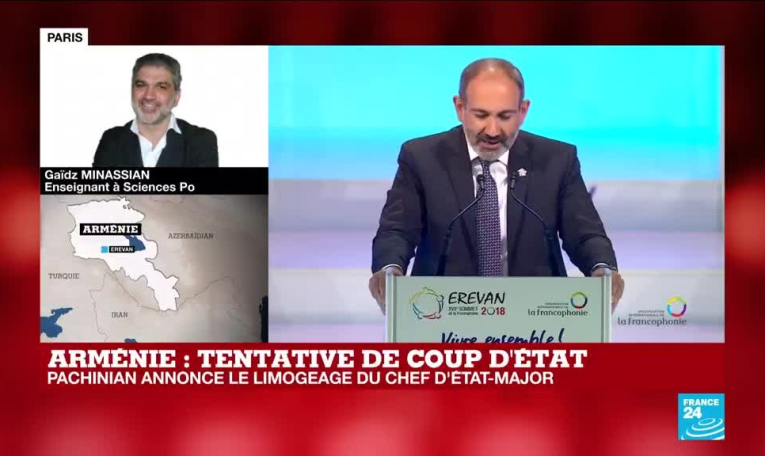 Tentative de coup d'État en Arménie : N. Pachinian annonce le limogeage du Chef d'État-Major