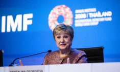 La directrice générale du Fonds monétaire international (FMI), Kristalina Georgieva, à Bangkok, le 14 octobre 2026 en Thaïlande ( AFP / ANTHONY WALLACE )