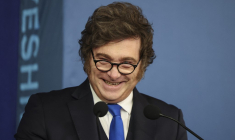 Javier Milei, à New York, le 9 mars 2026 ( AFP / ANGELA WEISS )