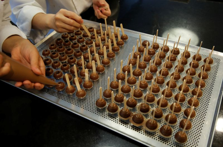Les employés du fabricant de chocolat et de produits à base de cacao Barry Callebaut à Zurich