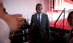 Le maire LFI de Saint-Denis (Seine-Saint-Denis), Bally Bagayoko, au Plessis-Pâté, au sud de Paris, le 11 septembre 2026 ( AFP / SIMON WOHLFAHRT )