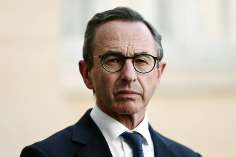 Le ministre de l'Intérieur Bruno Retailleau, le 2 juin 2025 à l'hôtel Matignon, à Paris ( AFP / Thibaud MORITZ )