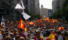 Manifestation à Madrid contre la gestion par le gouvernement espagnol de l’afflux récent de migrants à Ceuta, le 26 septembre 2026 à Madrid  ( AFP / OSCAR DEL POZO )
