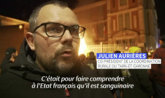 Des agriculteurs aspergent la préfecture de Montauban de sang animal