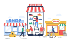 (Crédits photo : Adobe Stock - Commerce traditionnel et commerce en ligne)