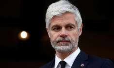 Le président du groupe LR à l'Assemblée Laurent Wauquiez le 23 février 2026 à Albertville ( AFP / Alex MARTIN )