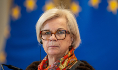 Catherine Vautrin à Cracovie, en Pologne, le 20 février 2026. ( AFP / WOJTEK RADWANSKI )