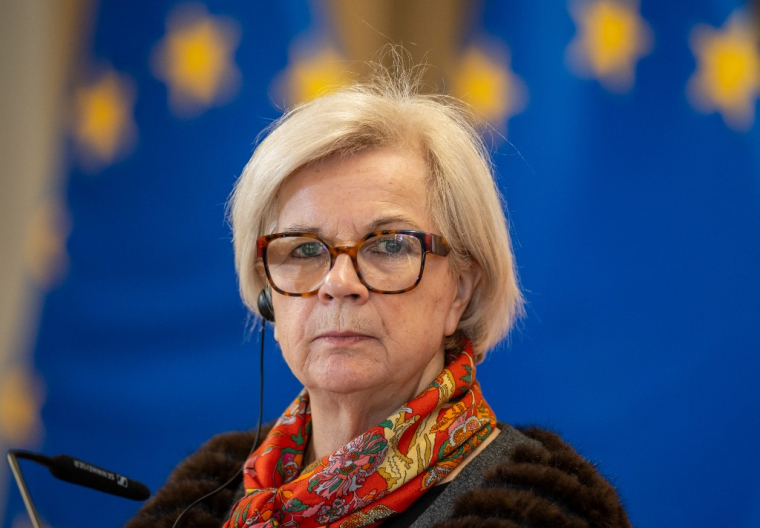 Catherine Vautrin à Cracovie, en Pologne, le 20 février 2026. ( AFP / WOJTEK RADWANSKI )