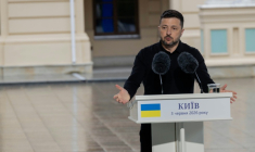 Le président ukrainien Volodymyr Zelensky le 3 juin 2026 à Kiev ( AFP / Tetiana DZHAFAROVA )