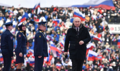 Le président russe Vladimir Poutine lors d'un concert à Moscou, Russie
