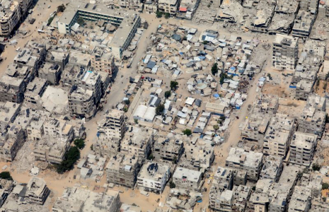 Vue aérienne sur la bande de Gaza