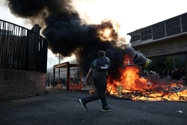 Manifestation de lycéens à Lille le 1er octobre 2026 ( AFP / Sameer AL-DOUMY )